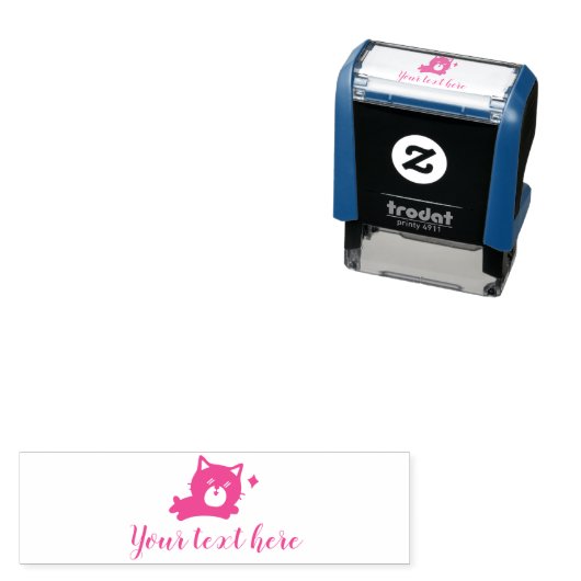 Grappige Leuke Kat met tekst Zelfinktende Stempel (In situ)