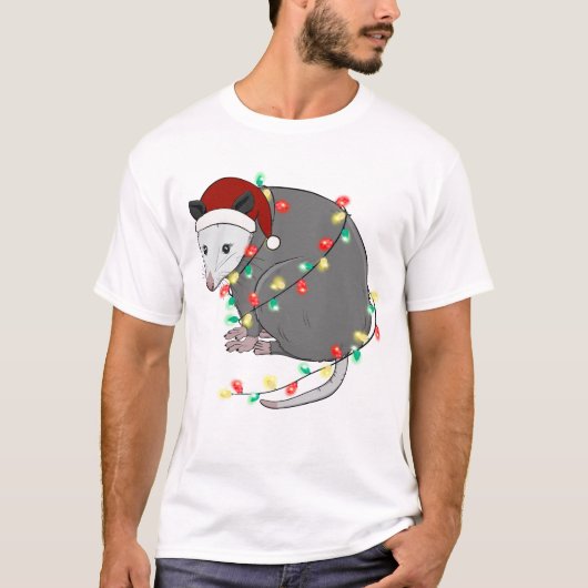 Grappige Leuke Kerst Opossum T-shirt (Voorkant)
