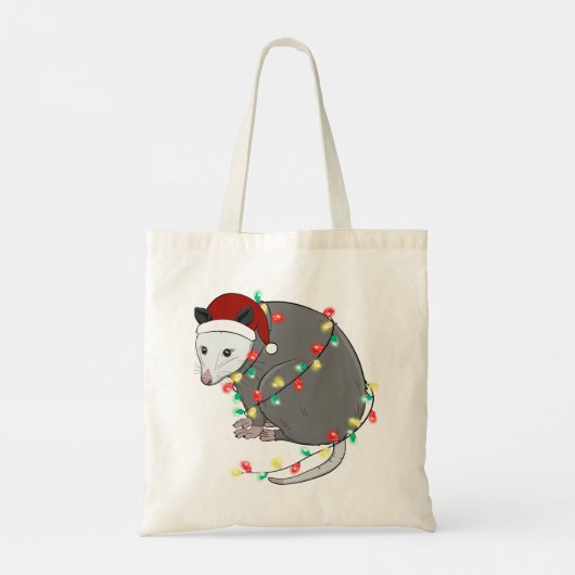 Grappige Leuke Kerst Opossum Tote Bag (Achterkant)