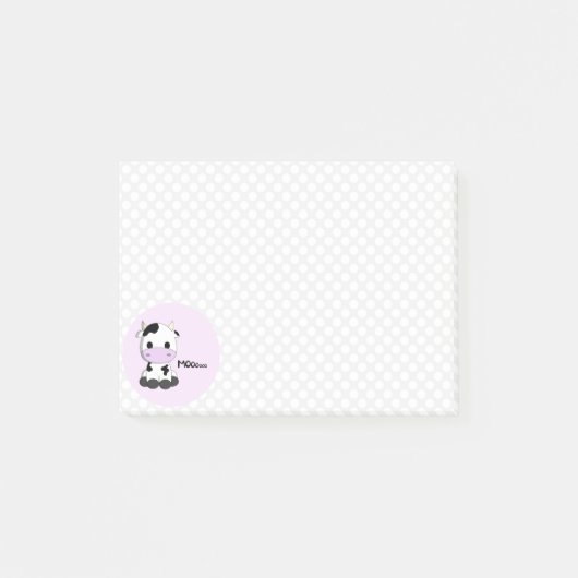 Grappige leuke koe cartoon polka dot meisjes post-it® notes (Voorkant)