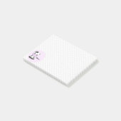 Grappige leuke koe cartoon polka dot meisjes post-it® notes (Schuin)