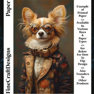 Grappige & Leuke Papillon Hond Portret CQ2 Ambacht