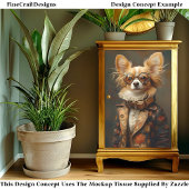 Grappige & Leuke Papillon Hond Portret CQ2 Decoupa Tissuepapier