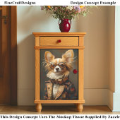 Grappige & Leuke Papillon Hond Portret CQ2 Decoupa Tissuepapier