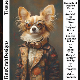 Grappige & Leuke Papillon Hond Portret CQ2 Decoupa Tissuepapier