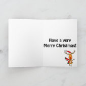 Grappige Leuke Rudolph Red-Nosed Reindeer Feestdagen Kaart (Binnen)