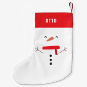 grappige, leuke sneeuwman op maat van kinderen kleine kerstsok (Achterkant)