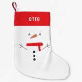 grappige, leuke sneeuwman op maat van kinderen kleine kerstsok (Voorkant)