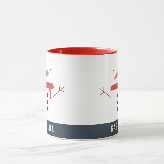 grappige, leuke sneeuwman op maat van kinderen mok (Midden)