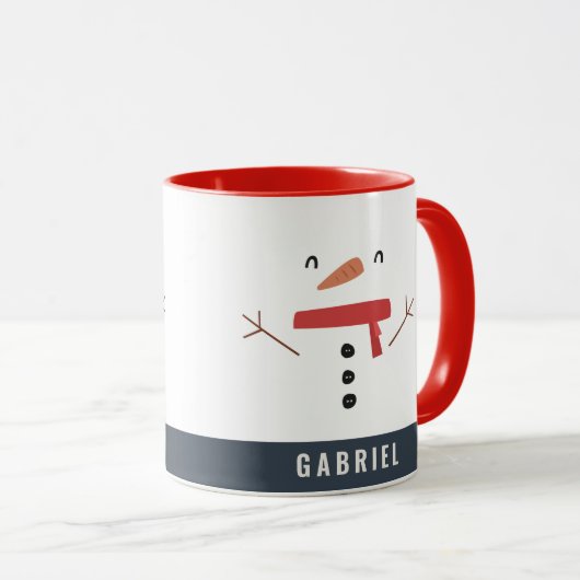 grappige, leuke sneeuwman op maat van kinderen mok (Voorkant rechts)