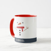 grappige, leuke sneeuwman op maat van kinderen mok (Voorkant links)