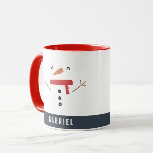 grappige, leuke sneeuwman op maat van kinderen mok (Voorkant links)