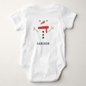 grappige, leuke sneeuwman op maat van kinderen romper (Achterkant)