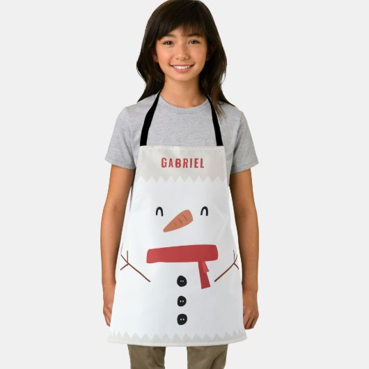 grappige, leuke sneeuwman op maat van kinderen schort (Insitu)