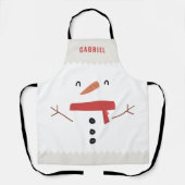 grappige, leuke sneeuwman op maat van kinderen schort (Voorkant)