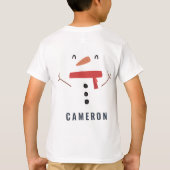 grappige, leuke sneeuwman op maat van kinderen t-shirt (Achterkant)
