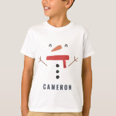 grappige, leuke sneeuwman op maat van kinderen t-shirt (Voorkant)