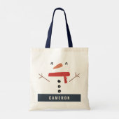 grappige, leuke sneeuwman op maat van kinderen tote bag (Achterkant)