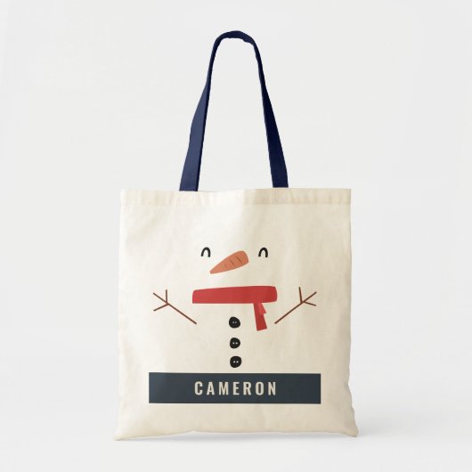 grappige, leuke sneeuwman op maat van kinderen tote bag (Voorkant)