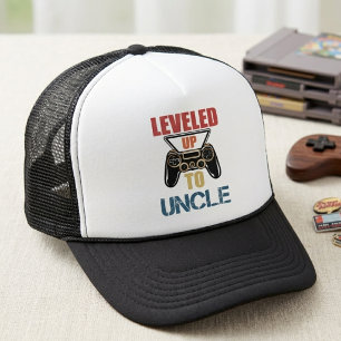Grappige 'Leveled Up naar Oom' Retro Gamer Citaat Trucker Pet