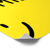 Grappige levendige gele minimalistische glimlach m poster (Hoek)