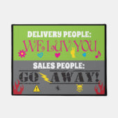 Grappige levering mensen we leven je verkoop gaan  deurmat (Voorkant)