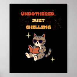 Grappige lezende kat poster
