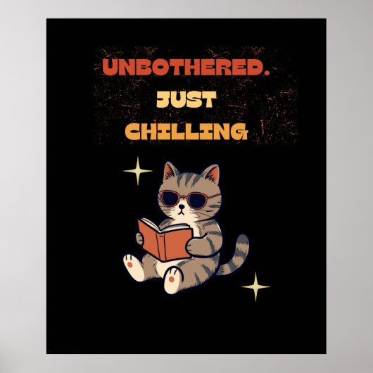 Grappige lezende kat poster (Voorkant)