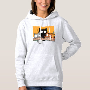 Grappige Lezende Katten Illustratie Hoodie