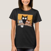 Grappige Lezende Katten Illustratie T-shirt (Voorkant)