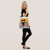 Grappige Lezende Katten Illustratie Tote Bag (Op model)