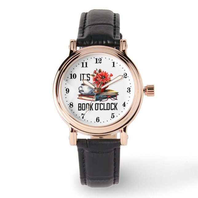 Grappige lezers boek uur  horloge (Voorkant)