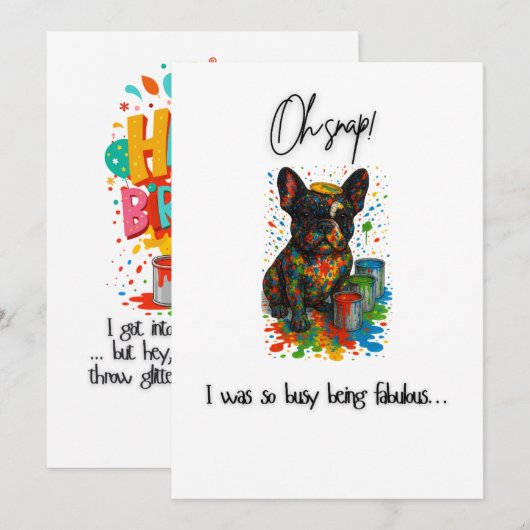 Grappige LGBT Franse Bulldog Verjaardag Kaart – Pr (Voorkant / Achterkant)