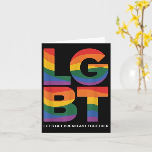 Grappige LGBT laat samen ontbijten Kaart (Gele Bloem)