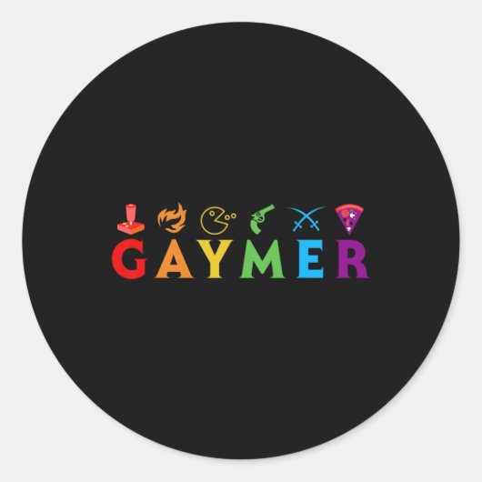 Grappige LGBT Pride Gay Gamer Videogame Lover Ronde Sticker (Voorkant)