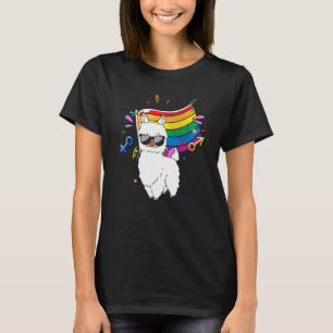 Grappige Lgbt Vlag Lama Homoseksueel Lesbienne Ver T-shirt