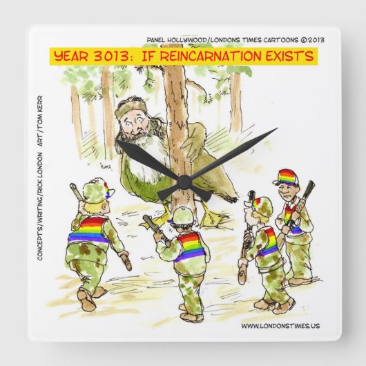Grappige LGBT Vs Reuzen Eend Vierkante Wandklok (Voorkant)