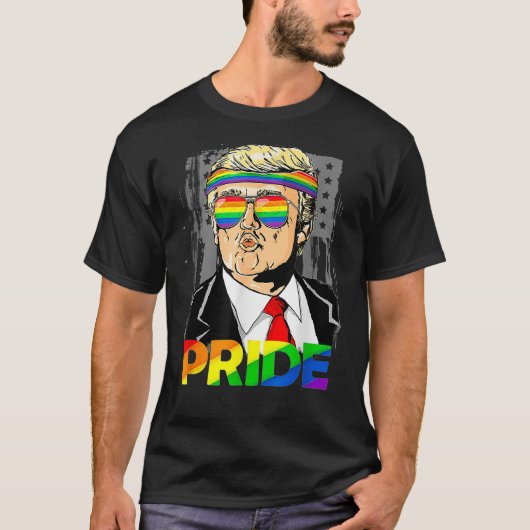 Grappige LGBTQ Gay Pride Trump T-shirt (Voorkant)