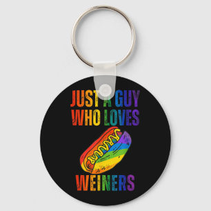 Grappige Lgbtq Hotdog Humor Een Man Die Van Weiner Sleutelhanger