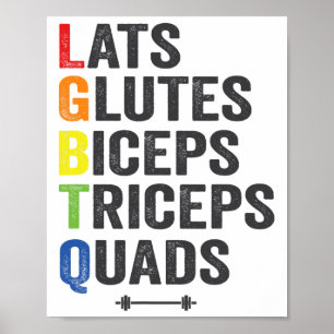Grappige Lgbtq Latissimus Gluteus Biceps Triceps Q Poster