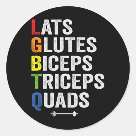 Grappige LGBTQ latten bilspieren biceps triceps qu Ronde Sticker (Voorkant)