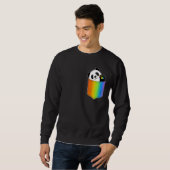 Grappige LGBTQ Panda Pocket Rainbow Paw Gay Pride  Trui (Voorkant volledig)