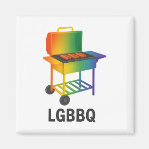 Grappige LGBTQ Pride Maand Rainbow BBQ Graphic Magneet