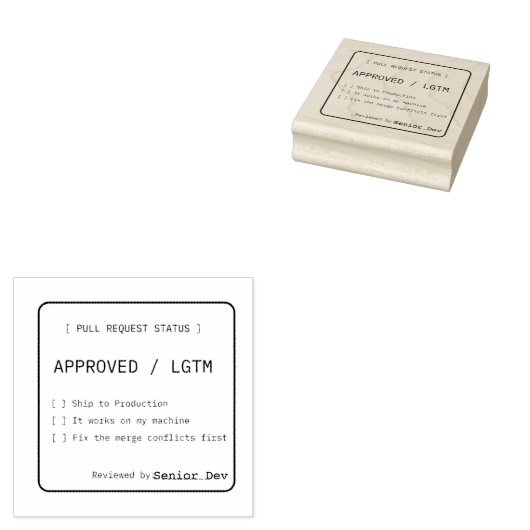Grappige LGTM Code Review Pull Request Douane Stem Rubberstempel (Gestempeld)