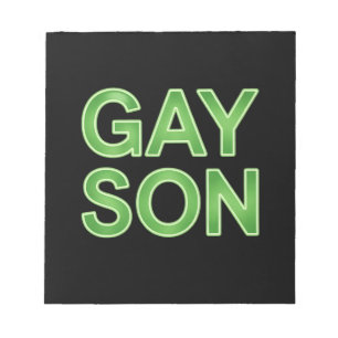 Grappige lhbtq-protest van homoseksuele zoon notitieblok