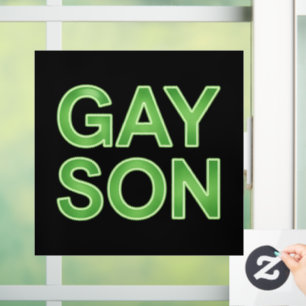 Grappige lhbtq-protest voor homoseksuele zoon raamsticker