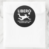 Grappige Libero Volleybalspeler Ronde Sticker (Tas)
