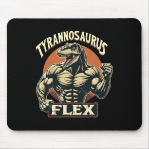 Grappige Lichaamgebouwde Tyrannosaurus Flex Gym T- Muismat