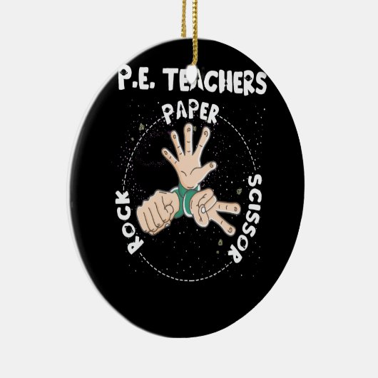 Grappige Lichamelijke Opvoeding PE Leraar Rock Pap Keramisch Ornament (Rechts)