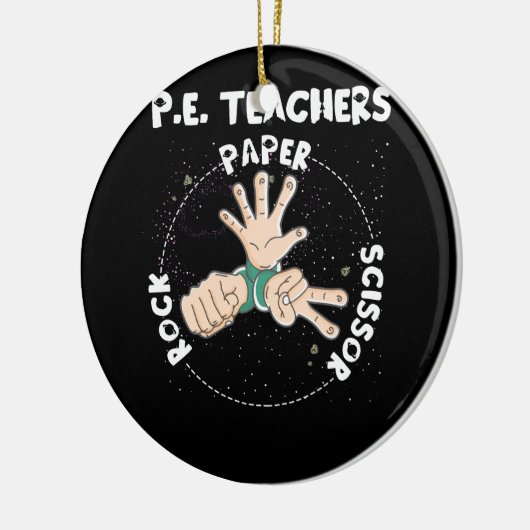 Grappige Lichamelijke Opvoeding PE Leraar Rock Pap Keramisch Ornament (Links)